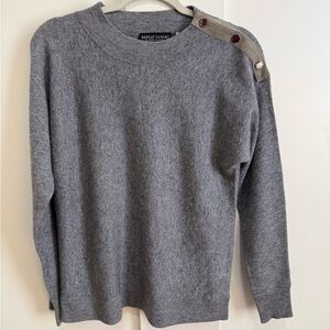 Repeat Luxury Cashmere Sweater Wool Cashmere Knit Button Trim Quiet Luxury S